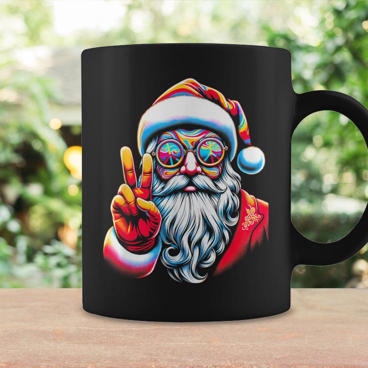 Hippie Santa Claus Peace Groovy Retro 70S Christmas Coffee Mug Gifts ideas
