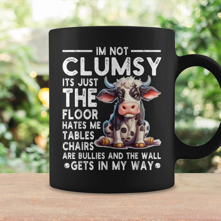 I'm Not Clumsy It's Floor Hates Me Tables Chairs Cow Coffee Mug Gifts ideas