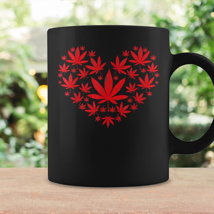 Weed Heart Valentines Day Cannabis 420 Pot Stoner Coffee Mug Gifts ideas