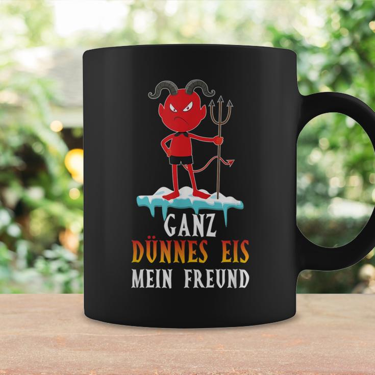 Ganz Dünnes Eis Mein Freund Teufel Genervt Morgenmuffel Schwarzes S Tassen Geschenkideen