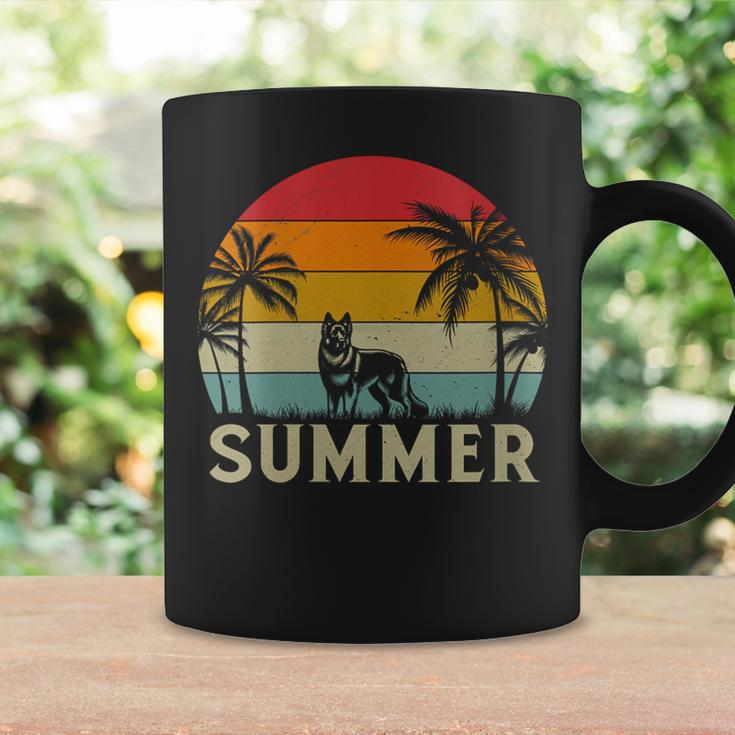 German Shepherd Dog Palm Tree Sunset Beach Vacation Summer Coffee Mug Gifts ideas