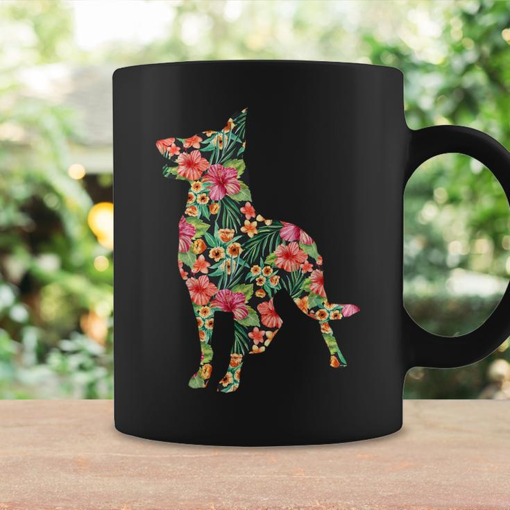 German Shepherd Flower Dog Silhouette Floral Coffee Mug Gifts ideas