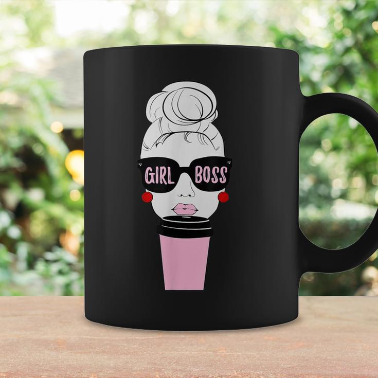 Girl Boss Women Lady Coffee Cup Sunglasses Pink Lips Coffee Mug Gifts ideas