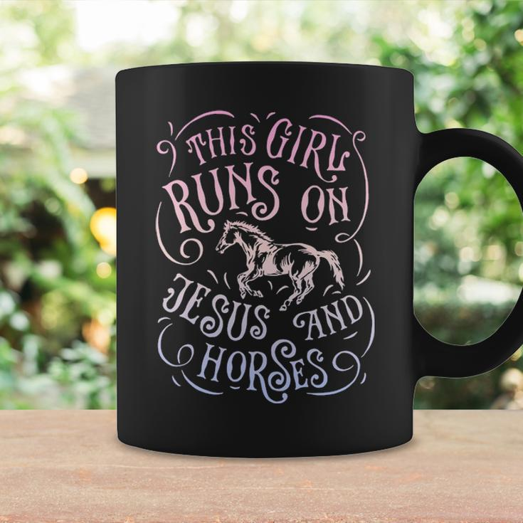 This Girl Runs Jesus And Horses Horse Riding Equestrian Coffee Mug Gifts ideas