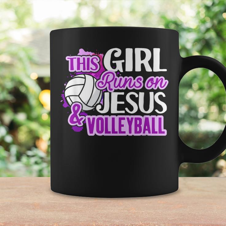 This Girl Runs On Jesus And Volleyball Christian Squad Coffee Mug Gifts ideas
