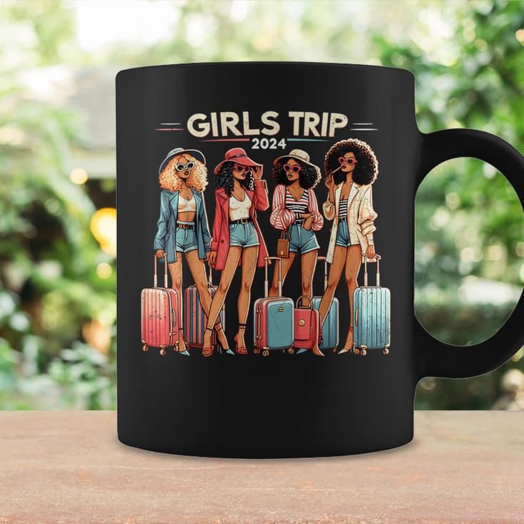 Girl's Trip 2024 Black Bestie Matching Black Vacation Coffee Mug Gifts ideas