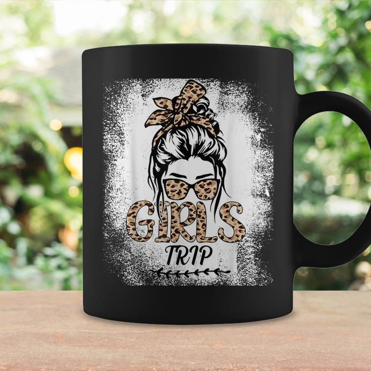 Girls Trip 2024 Messy Bun Leopard Best Friend Matching Girl Coffee Mug Gifts ideas