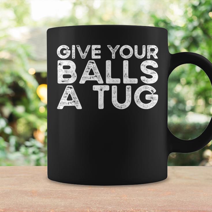 Give Your Balls A Tug Trash Talk Men's Hockey Coffee Mug Gifts ideas