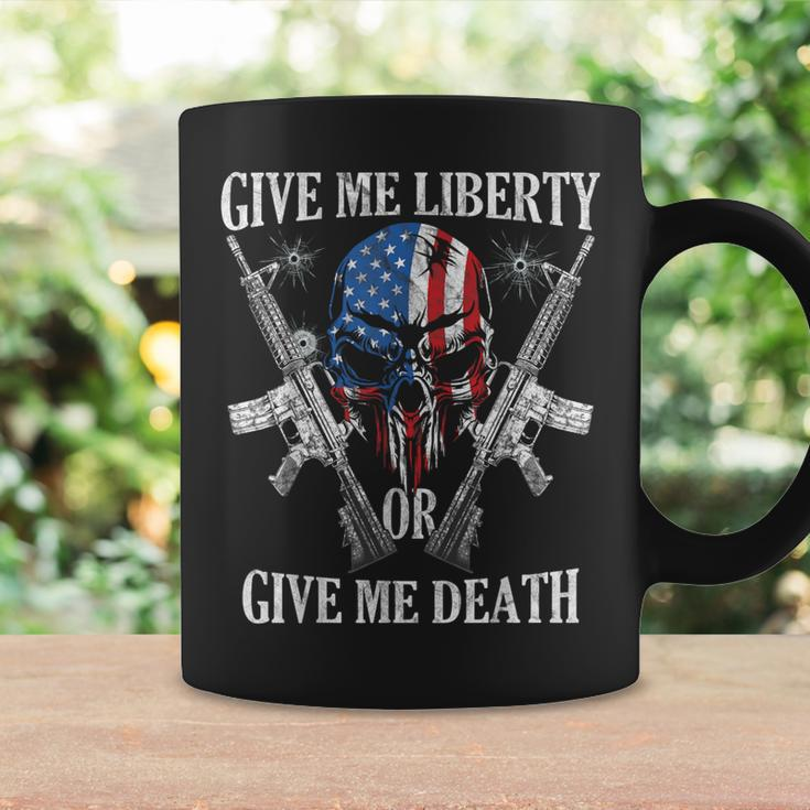 Give Me Liberty Or Give Me Death Skull Ar-15 American Flag Coffee Mug Gifts ideas