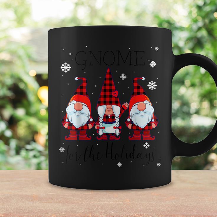 Gnome For The Holidays Buffalo Plaid 3 Gnomes Christmas Xmas Coffee Mug Gifts ideas