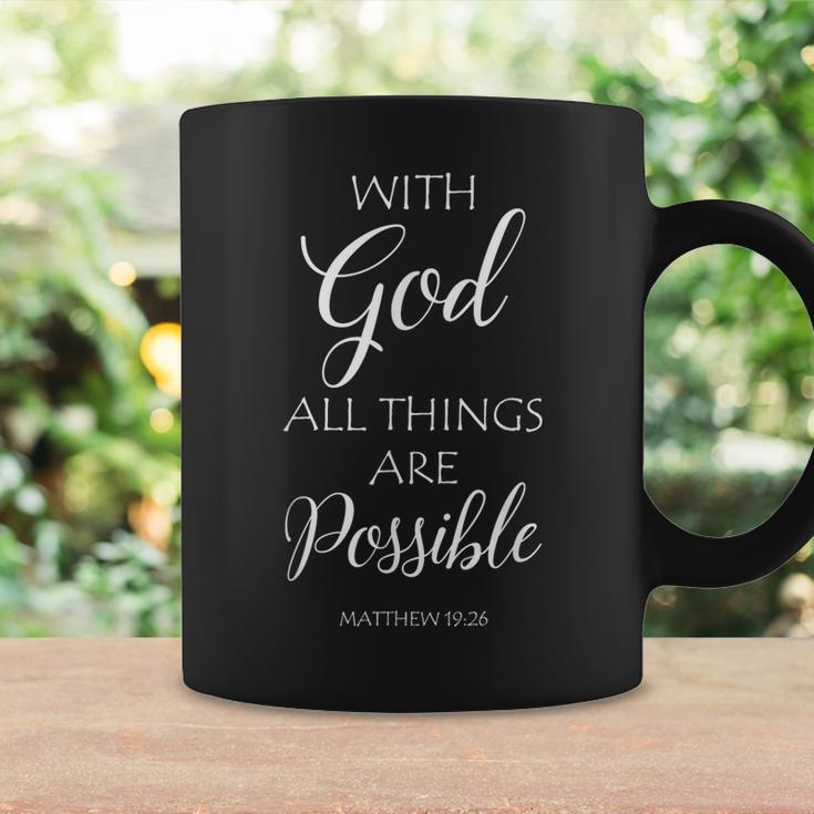 With God All Things Are Possible Matthew Bible Verse Jesus Coffee Mug Gifts ideas