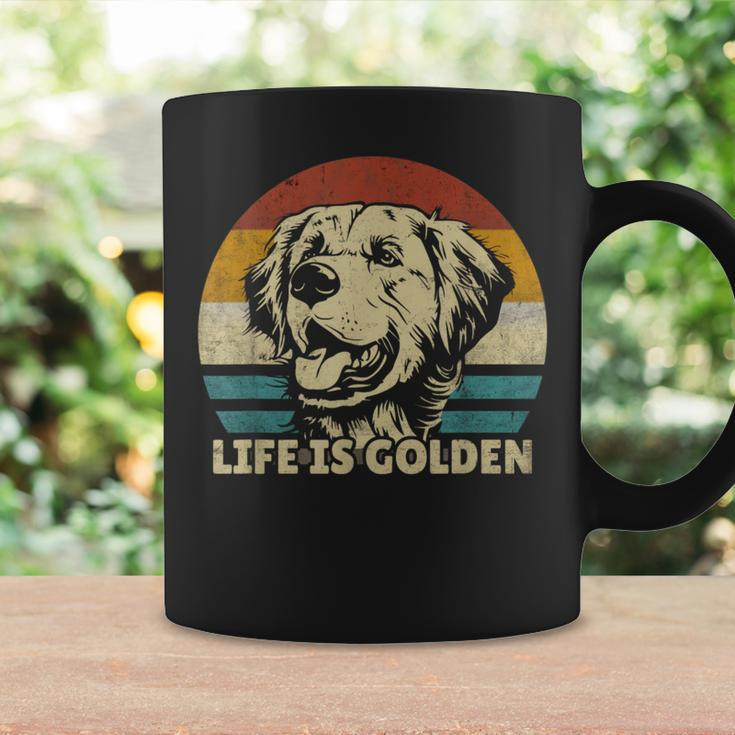 Golden Retriever Dog Life Is Golden Retro Vintage Tassen Geschenkideen