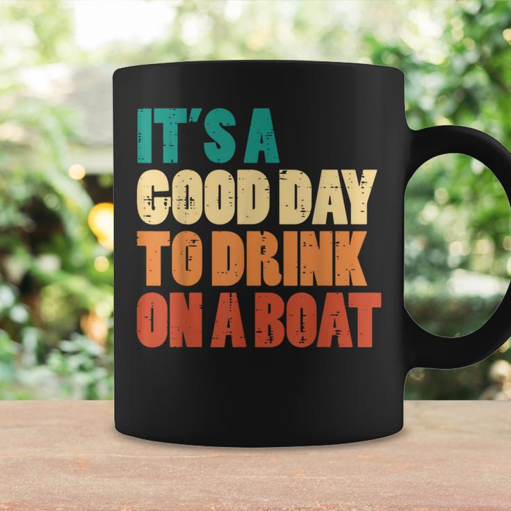 Good Day To Drink On Boat Retro Pontoon Boater Dad Women Coffee Mug Gifts ideas
