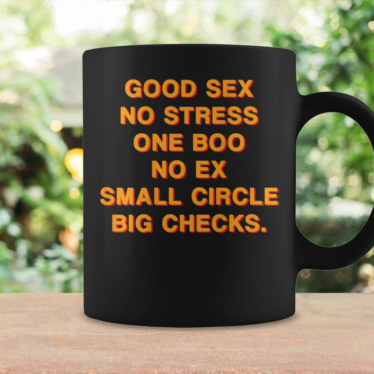 Good Sex No Stress One Boo No Ex Small Circle Big Checks Coffee Mug Gifts ideas