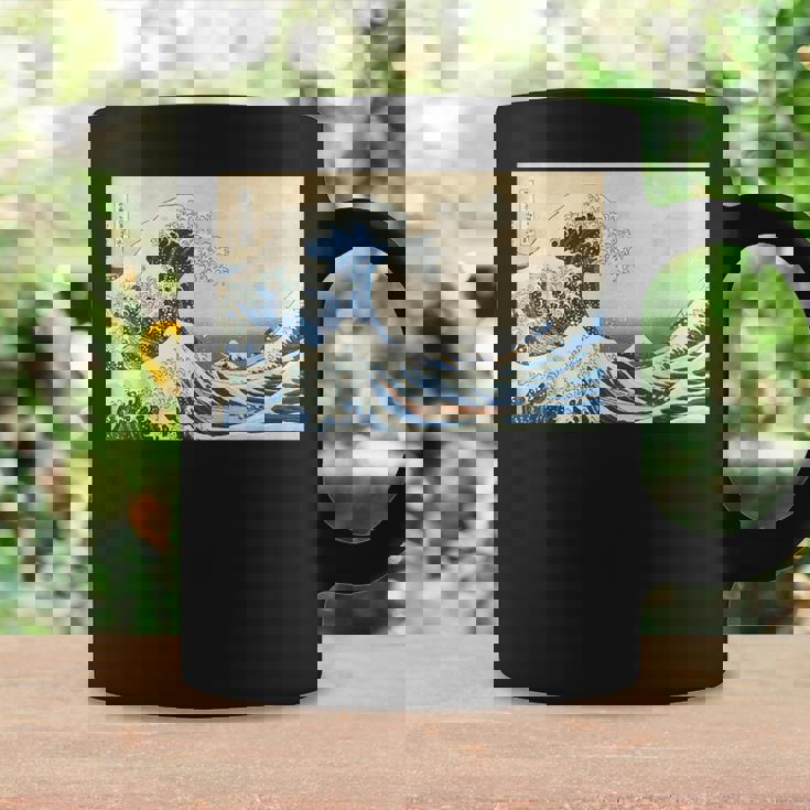 Gran Ola Frente A Kanagawa Katsushika Hokusai Surfing Ocean Taza de café Ideas de regalos
