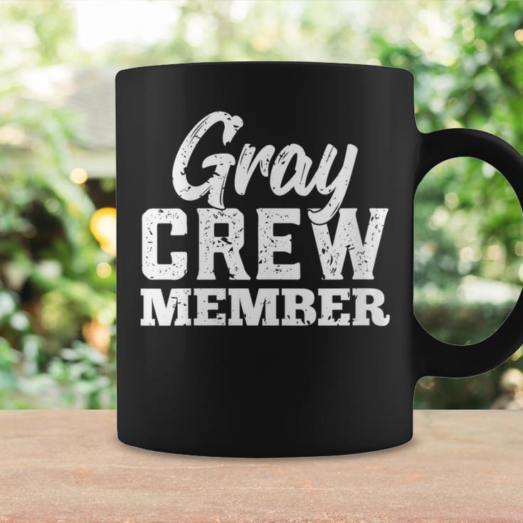 Gray Crew Member Matching Family Name Coffee Mug Gifts ideas
