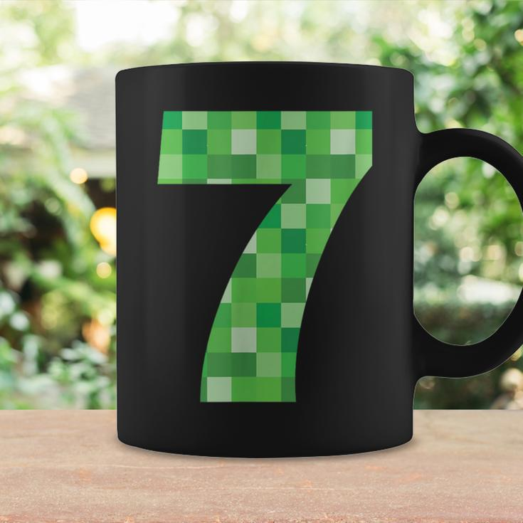 Green Pixel Number 7 7Th Birthday Gamer Number 7 Coffee Mug Gifts ideas