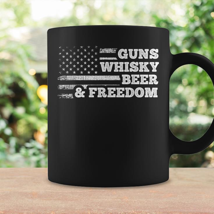 Guns Whisky Beer And Freedom American Flag Drinking Coffee Mug Gifts ideas