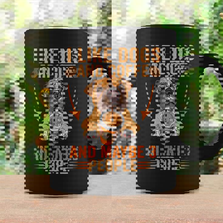 Me Gustan Los Perros Café Talez 3 Personas Divertidas Perro Sarcástico Es Cuello Taza de café Ideas de regalos