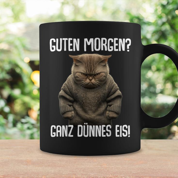 Guten Morgen Ganz Dünnes Eis- Morgenmuffel Cat Black Tassen Geschenkideen