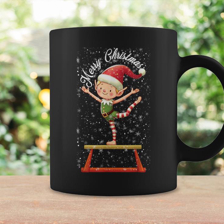 Gymnast Elf On Balance Beam Xmas Gymnastics Christmas Coffee Mug Gifts ideas