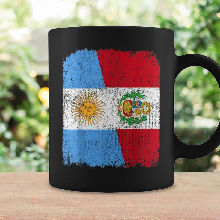 Half Argentinian Half Peruvian Flag Heritage Pride Roots Coffee Mug Gifts ideas