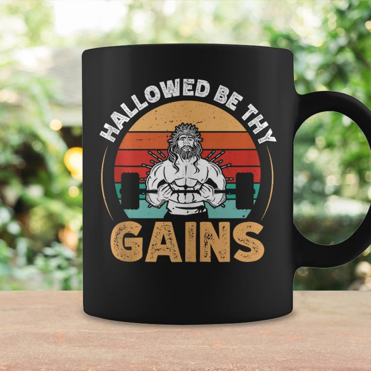 Hallowed Be Thy Gains Jesus Christian Athlete Gym Fitness Coffee Mug Gifts ideas