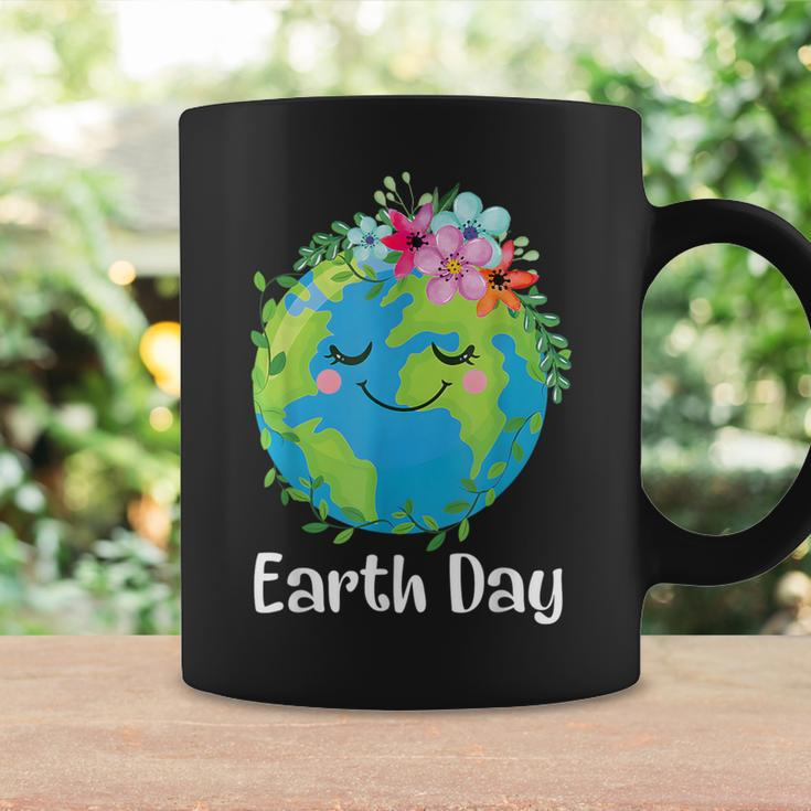 Happy Earth Day Cute Earth With Floral Earth Day 2024 Coffee Mug Gifts ideas