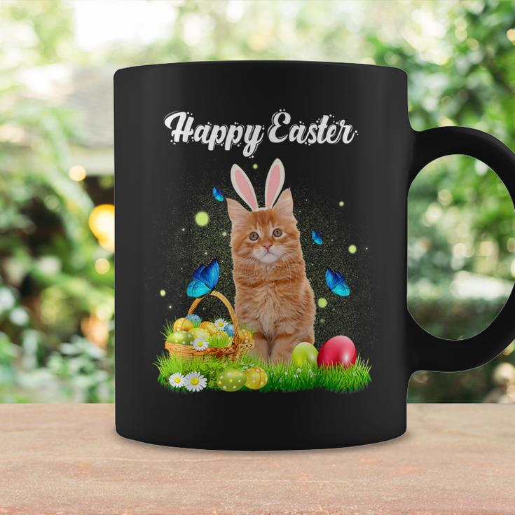 Happy Easter Day Bunny Cat Eggs Basket Cat Lover Coffee Mug Gifts ideas