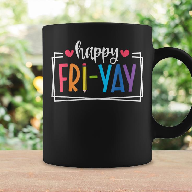Happy Fri-Yay Friday Lovers Fun Teacher Life Friyay Weekend Coffee Mug Gifts ideas