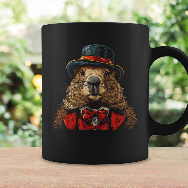 Happy Groundhog Day Ground Hog With Hat Animal Lover Coffee Mug Gifts ideas