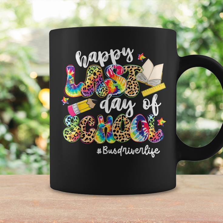 Happy Last Day Of School Bus Driver Life Leopard Tie Dye Coffee Mug Gifts ideas