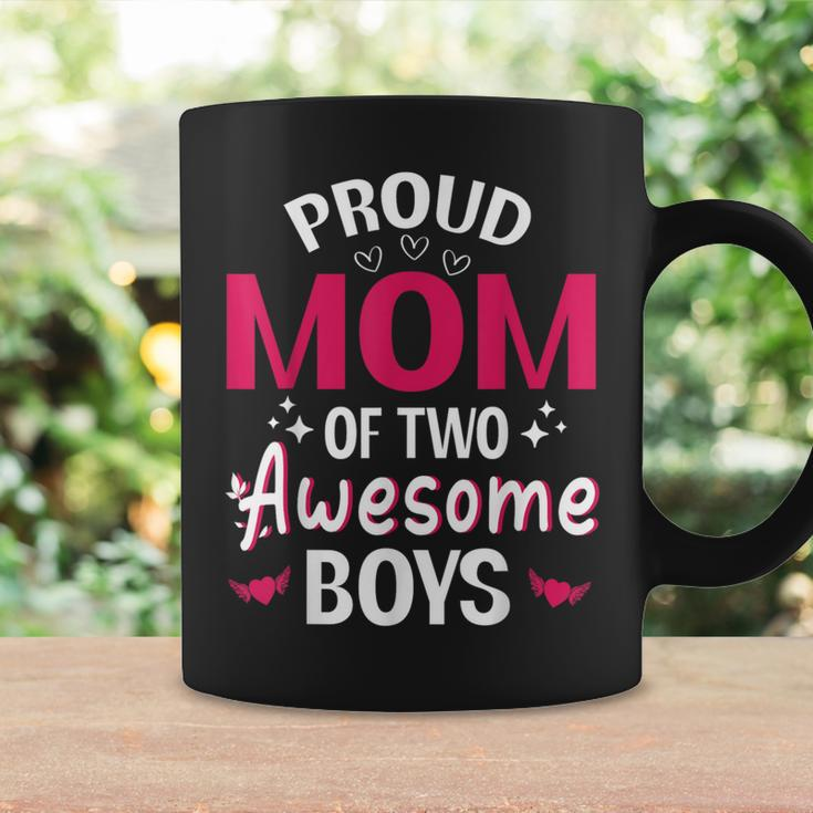 Happy Mother Day Mommy Proud Mom Of Two Awesome Boys Son Coffee Mug Gifts ideas