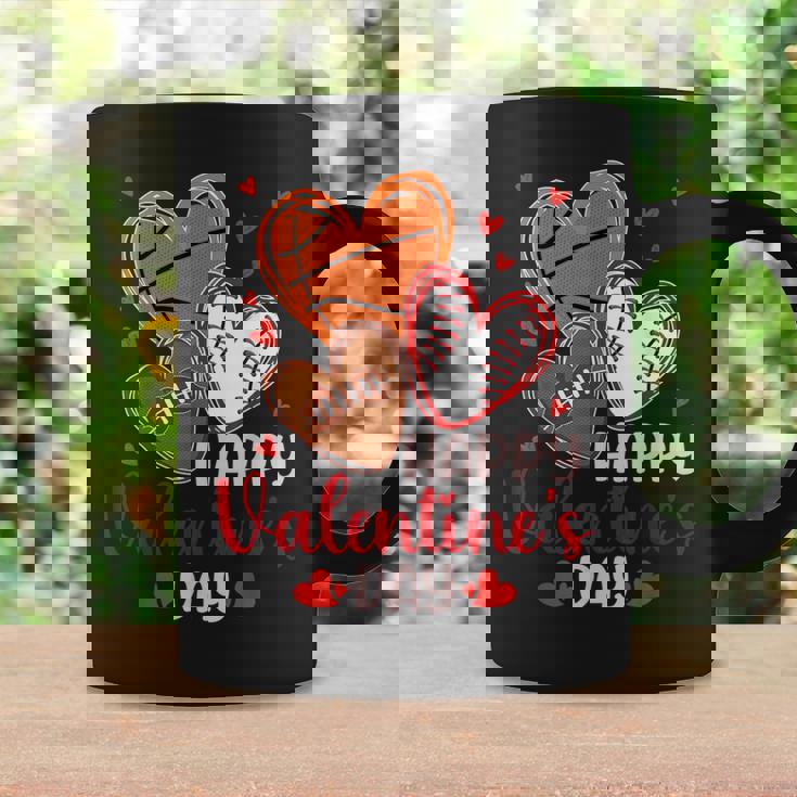 Happy Valentines Day Basketball Baseball Football Boys Mens Coffee Mug Gifts ideas