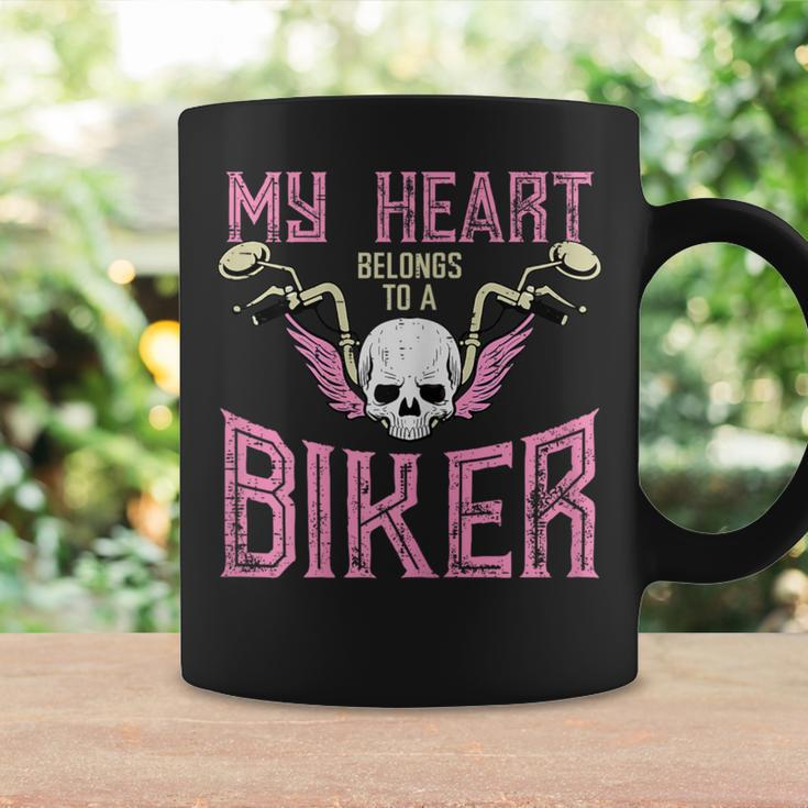 My Heart Belongs To A Biker Motorcycle Motorbike Girls Coffee Mug Gifts ideas