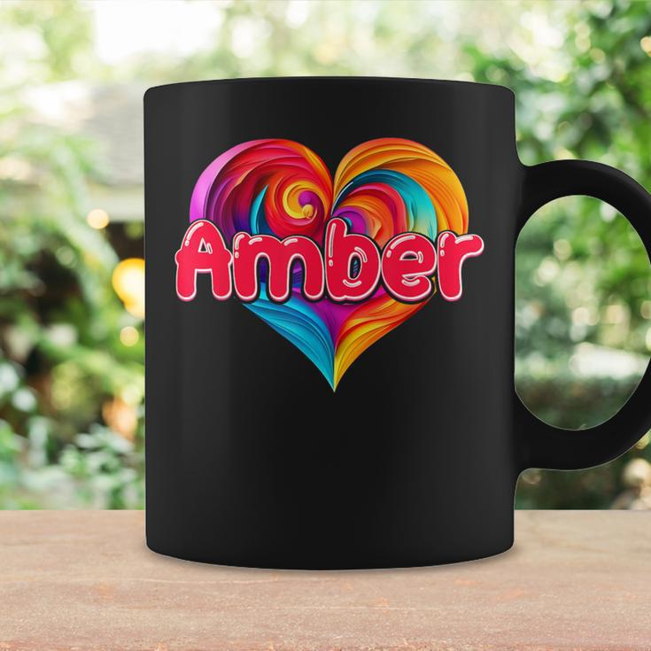 I Heart Love Amber First Name Colorful Named Coffee Mug Gifts ideas
