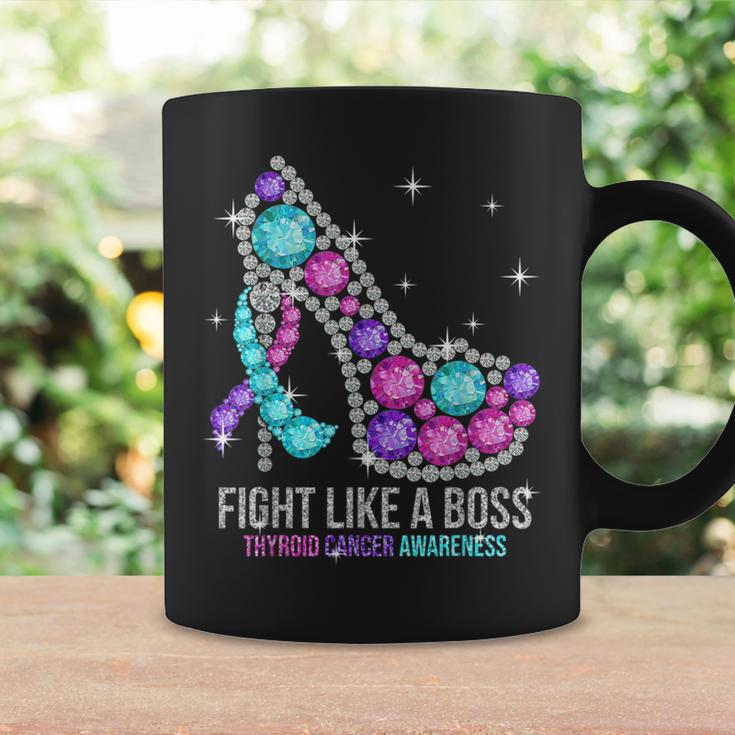 Heels Thyroid Cancer Awareness Fight Like A Boss For Women Coffee Mug Gifts ideas