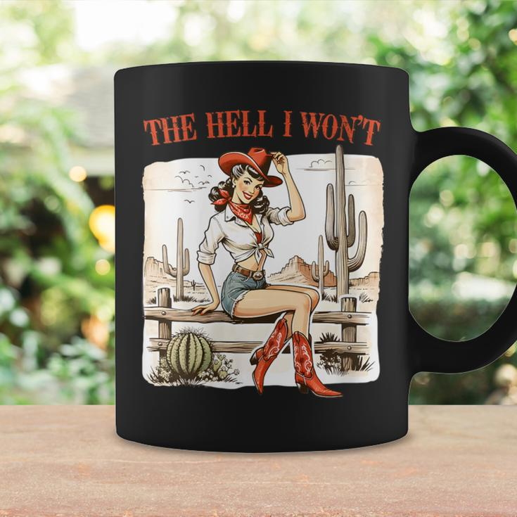 The Hell I Won't Badass Vintage Western Rodeo Cowgirl Coffee Mug Gifts ideas