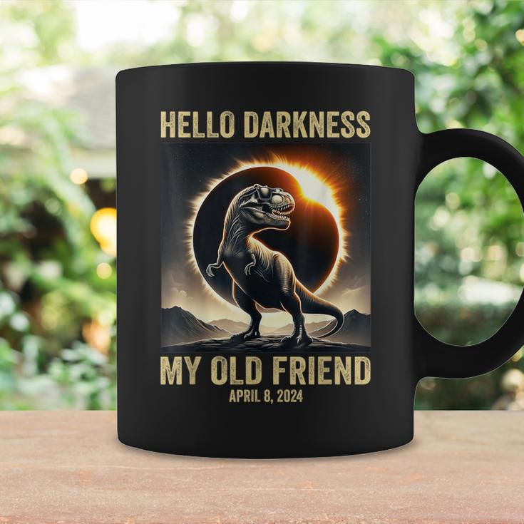 Hello Darkness Dino T-Rex Solar Eclipse April 8 2024 Coffee Mug Gifts ideas