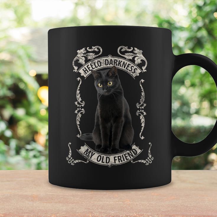 Hello Darkness My Old Friend Black Cat Lovers Music FanCoffee Mug Gifts ideas