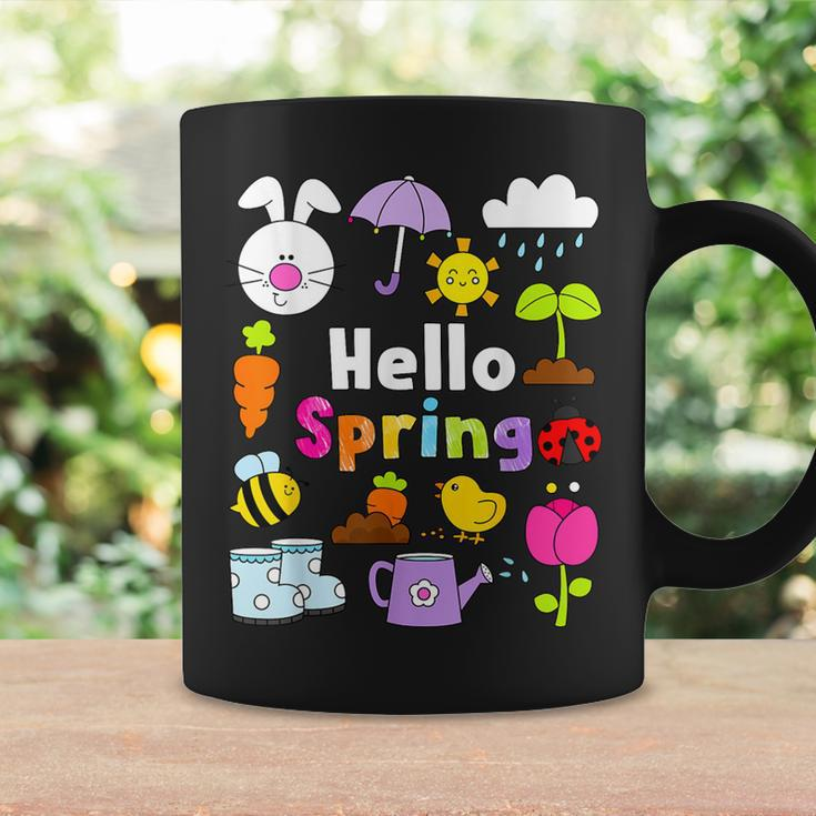 Hello Spring And Easter Day 2024 Bunny Hello Spring Toddler Coffee Mug Gifts ideas