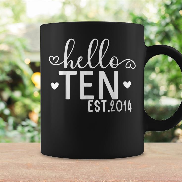 Hello Ten Est 2014 10 Years Old 10Th Birthday Girls Boys Coffee Mug Gifts ideas