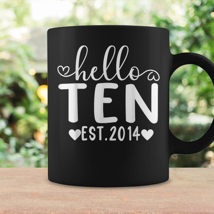 Hello Ten Est 2014 10 Years Old 10Th Birthday For Girls Boys Coffee Mug Gifts ideas