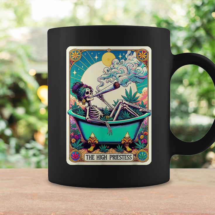 The High Pries-Tess Tarot Card 420 Cannabis Witchy Skeleton Coffee Mug Gifts ideas