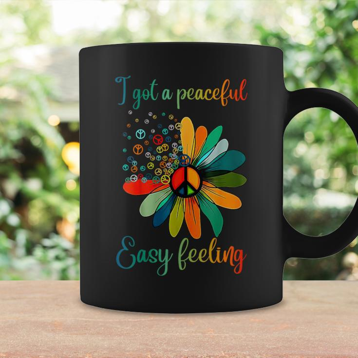 Hippie I Got An Easy Peaceful Feeling Sunflower Peace Sign Coffee Mug Gifts ideas