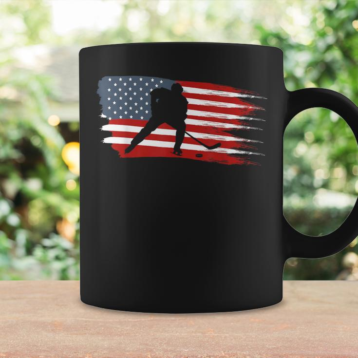 Hockey Usa Flag American Flag Patriotic Ice Hockey Coffee Mug Gifts ideas