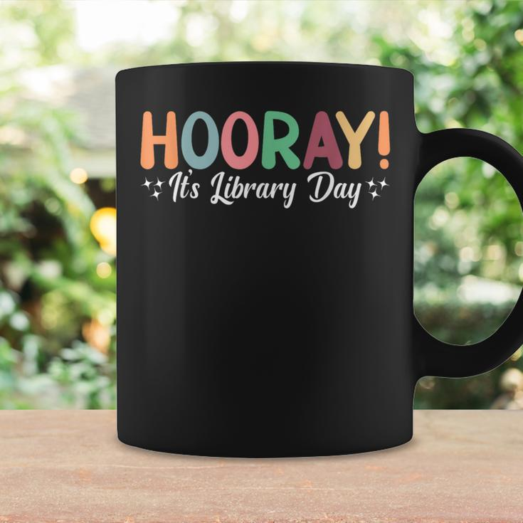 Hooray It's Library Day Reader Books Lover Groovy Coffee Mug Gifts ideas
