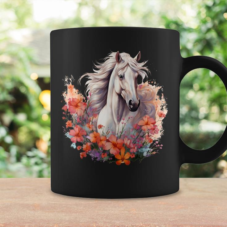 Horse Flowers Horses Lover Graphic For Boys Girls Coffee Mug Gifts ideas