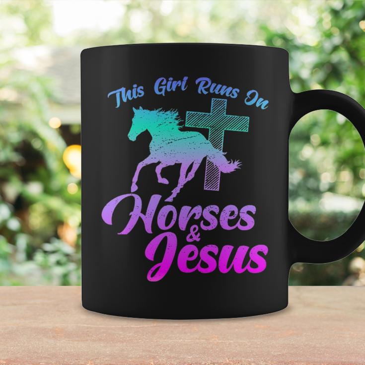 Horse Riding This Girl Runs Horses & Jesus Christian Coffee Mug Gifts ideas