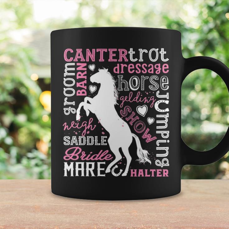 Horse Typography Word Art Girls Horseback Riding Equestrian Coffee Mug Gifts ideas